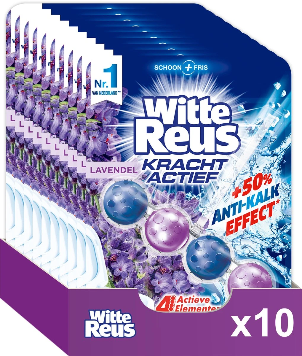 Witte Reus Kracht Actief Toiletblok - Lavendel - WC Blokjes Voordeelverpakking - 10 Stuks 3 Witte Reus Kracht Actief Toiletblok - Lavendel - WC Blokjes Voordeelverpakking - 10 Stuks