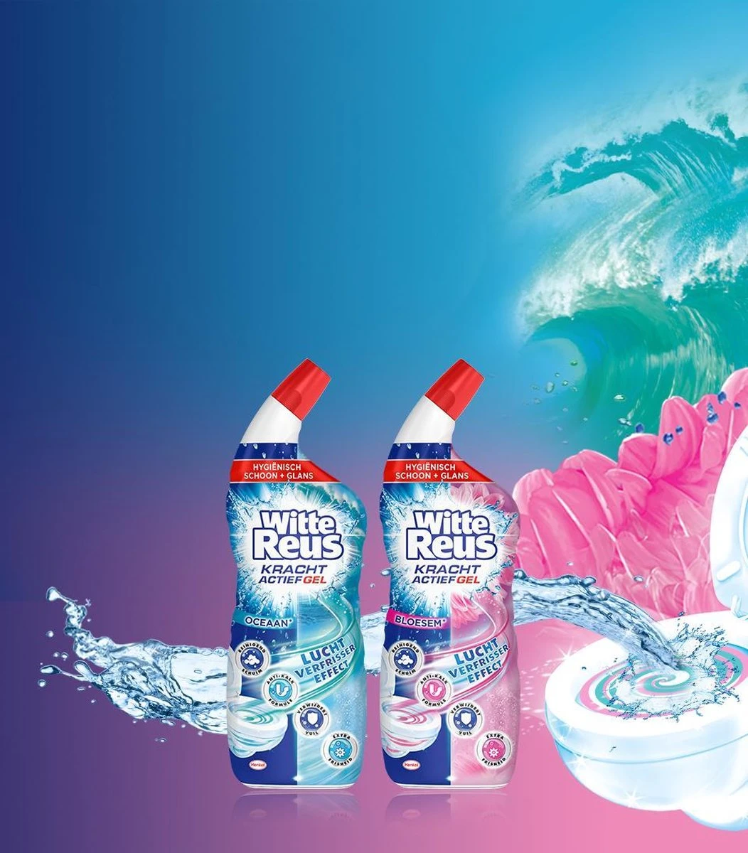 Witte Reus Toiletreiniger - Kracht Actief Gel Oceaan - Voordeelverpakking 10 X 700ml 7 Witte Reus Toiletreiniger - Kracht Actief Gel Oceaan - Voordeelverpakking 10 X 700ml - Afbeelding 5