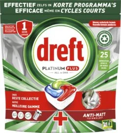 Alternative view of Dreft Platinum Plus All In One - Vaatwastabletten - Voordeelverpakking 5 X 25 Stuks