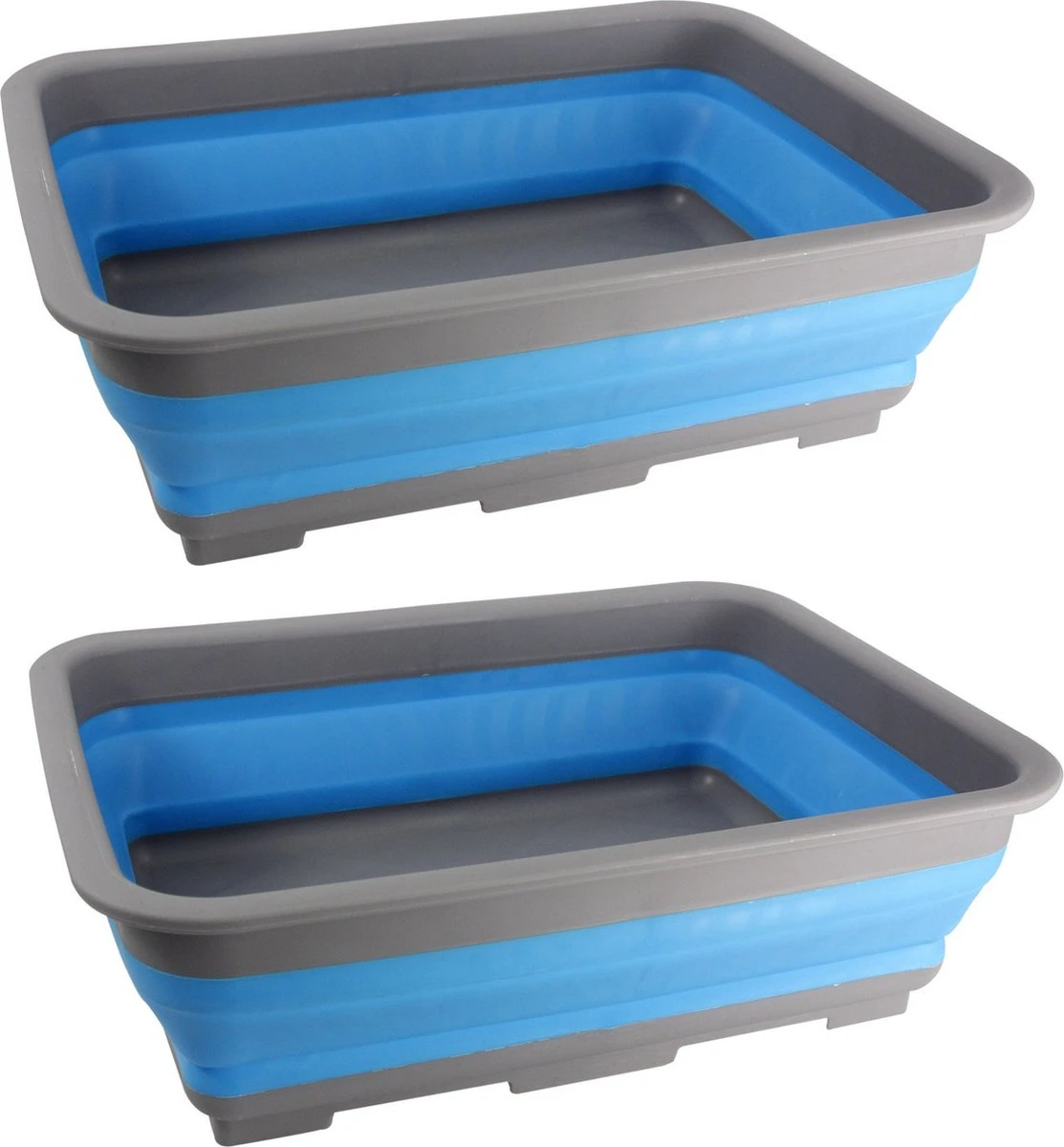 1x Grijs/blauwe Opvouwbare Afwasbak 37 X 28 Cm - Keukenbenodigdheden - Afwassen - Afwasbakken/afwasteilen/afdruiprekken Opvouwbaar 4 1x Grijs/blauwe Opvouwbare Afwasbak 37 X 28 Cm - Keukenbenodigdheden - Afwassen - Afwasbakken/afwasteilen/afdruiprekken Opvouwbaar - Afbeelding 2