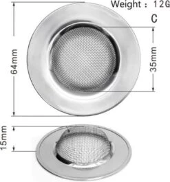 Merkloos 1 Stuk - RVS Afvoerstop - Afvoerzeef - Korfplug - Gootsteenzeef - Afvoerplug - Zeefje - Keuken - Korfzeef - Zeefje Voor In De Spoelbak - Keuken - Luxe Afvoerstop - Gootsteenstop - Zeef Voor Gootsteen
