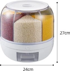 Alternative view of Roterende Voedsel Dispenser - 6 Vakken - Met Doseerschep - BPA Vrij - Handig