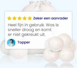 Alternative view of DRYQUICK Drogerballen- Wasbollen- Duurzaam Schapenwol - Herbruikbaar- 6 XL Wasballen Wit