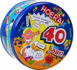 Alternative view of Merkloos 40 Jaar Snoeptrommel/voorraadtrommel Voor Man 14 X 7,5 Cm - 40e Verjaardag - 40e Verjaardag Cadeau / Versiering