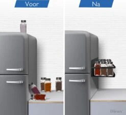Alternative view of Dieux® - Magnetisch Kruidenrek - Ophangbaar Opbergrek - Keukenrek - Complete Set - Aanrecht Organiser - Badkamerrek - Wandrek - Staal - Zwart - Pasen