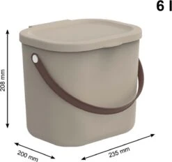 Alternative view of Rotho - Opbergcontainer / Voorraadbus Met Deksel 6L - Gerecycleerd Plastic BPA Vrij - Cappuccino