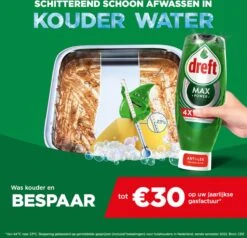 Alternative view of 8x Dreft Max Power Afwasmiddel Extra Hygiëne 370 Ml