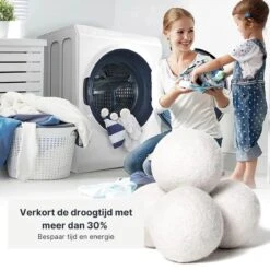 Alternative view of Wollen Drogerballen - Duurzaam & Milieuvriendelijk - Wasbol - Verkort Droogtijd - Droogballen - Hypoallergeen En Chemicaliënvrij - Bespaar Op Energierekening - Wasdroger Ballen - Wasbollen