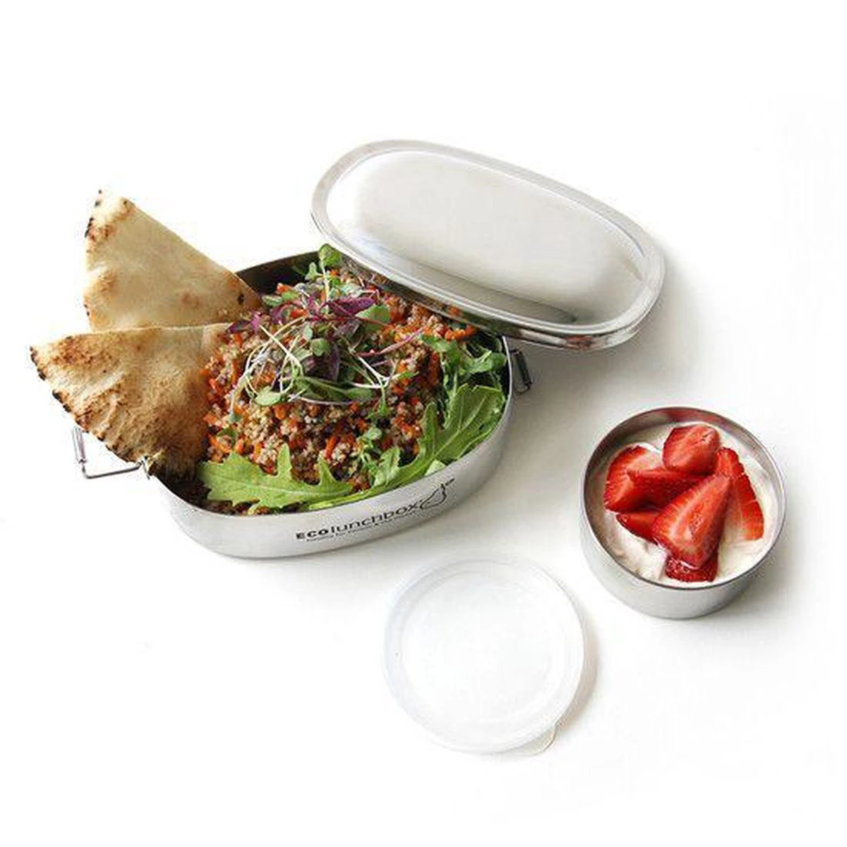 EcolLunchbox - RVS Lunchbox Oval - Herbruikbare Lunchbox 5 EcolLunchbox - RVS Lunchbox Oval - Herbruikbare Lunchbox - Afbeelding 3