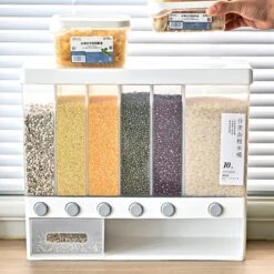 Food Dispensers - Cereal & Noten Dispensers - Rijst Dispensers - 6 Containers - Wit - 16 Food Dispensers - Cereal & Noten Dispensers - Rijst Dispensers - 6 Containers - Wit - -Dagelijkse Benodigdheden 1200x1200 2577