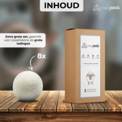 Alternative view of Merkloos Droger Ballen XL 8 Stuks – Zero Waste Dryer Balls - Duurzaam – Wasverzachter – Herbruikbare Drogerballen – Droogt De Was Sneller – Tiny Panda