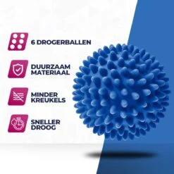 Alternative view of Roegaarden Drogerballen - Wasbollen - 6 Stuks - Siliconen - Sneller Droog - Anti-kreuk
