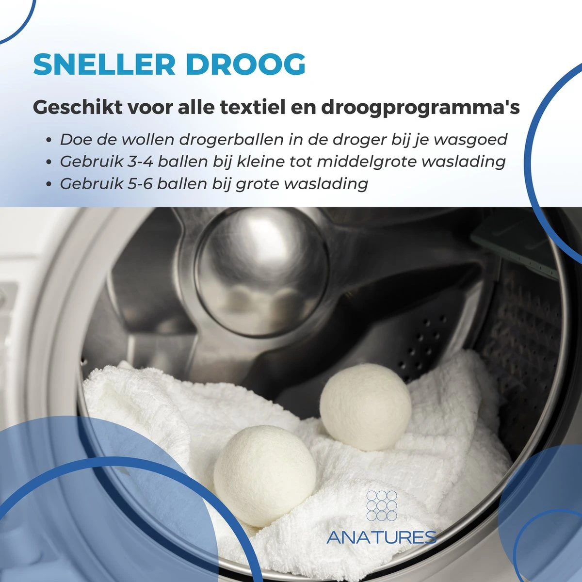 ANATURES Wollen XL Drogerballen 6 Stuks In Opbergmand – Herbruikbare Droogballen Wasdroger – Nieuw Zeelands RWS Schaapswol - Wasdrogerballen Duurzaam – Natuurlijke Wasverzachter 7 ANATURES Wollen XL Drogerballen 6 Stuks In Opbergmand – Herbruikbare Droogballen Wasdroger – Nieuw Zeelands RWS Schaapswol - Wasdrogerballen Duurzaam – Natuurlijke Wasverzachter - Afbeelding 5