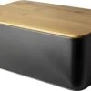 Gusta Brooddoostrommel - Metaal - 32x21x13cmMat - Zwart /Bamboe -Dagelijkse Benodigdheden 1200x693 1