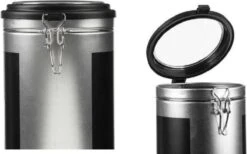 Alternative view of Préfère® Koffiebonen Bewaarbus 1,6L - Koffiepads Bewaarbus - Koffieblikbewaarblik - Zilver/Zwart