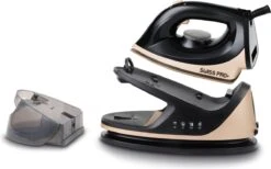 Alternative view of Swiss Pro+ -Stoomstrijkijzer Met Stoomgenerator - Iron - Keramische Zoolplaat - 2700W - Black/Gold - PefectCare Performer