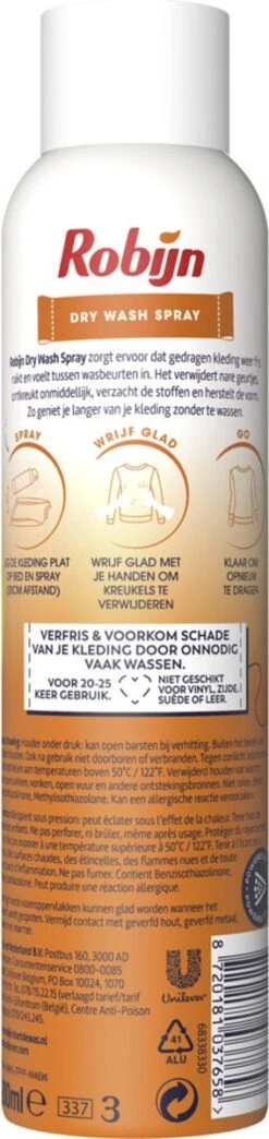 Robijn Original Dry Wash Spray - 6 X 200 Ml - Voordeelverpakking 17 Robijn Original Dry Wash Spray - 6 X 200 Ml - Voordeelverpakking -Dagelijkse Benodigdheden 284x1200