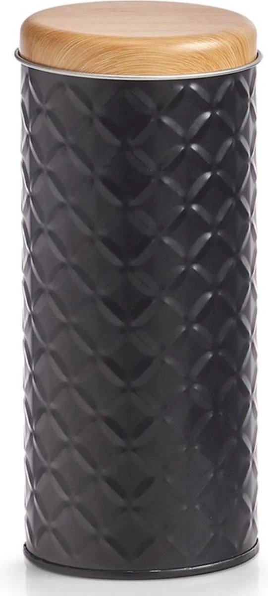 Zeller Bewaar/voorraad Blikken Koffiepads - Zwart - Metaal - 18 X 7,5 Cm - 1 L 3 Zeller Bewaar/voorraad Blikken Koffiepads - Zwart - Metaal - 18 X 7,5 Cm - 1 L
