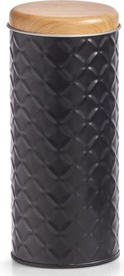 Alternative view of 2x Bewaar/voorraad Blikken Koffiepads - Zwart - 18 X 7,5 Cm - 1 Liter