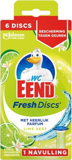 WC Eend Houder Fresh Discs Lime Zest + 3 X 6 Discs Navulling 6 WC Eend Houder Fresh Discs Lime Zest + 3 X 6 Discs Navulling -Dagelijkse Benodigdheden 545x1200 3