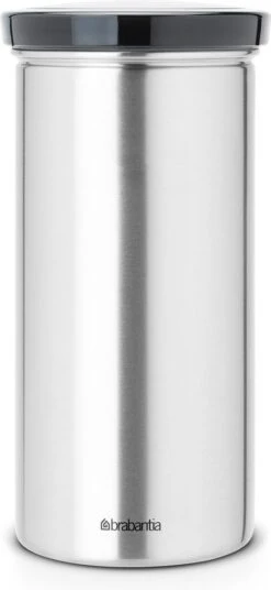 Brabantia Voorraadbus Voor 18 Koffie- En Theepads - Matt Steel Fingerprint Proof / Grijze Deksel