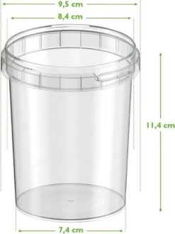 Alternative view of 20 X Plastic Bakjes Met Deksel - 520 Ml - ø95mm - Rond - Vershoudbakjes - Meal Prep Bakjes - Transparant - Geschikt Voor Diepvries, Magnetron En Vaatwasser - Nederlandse Producent